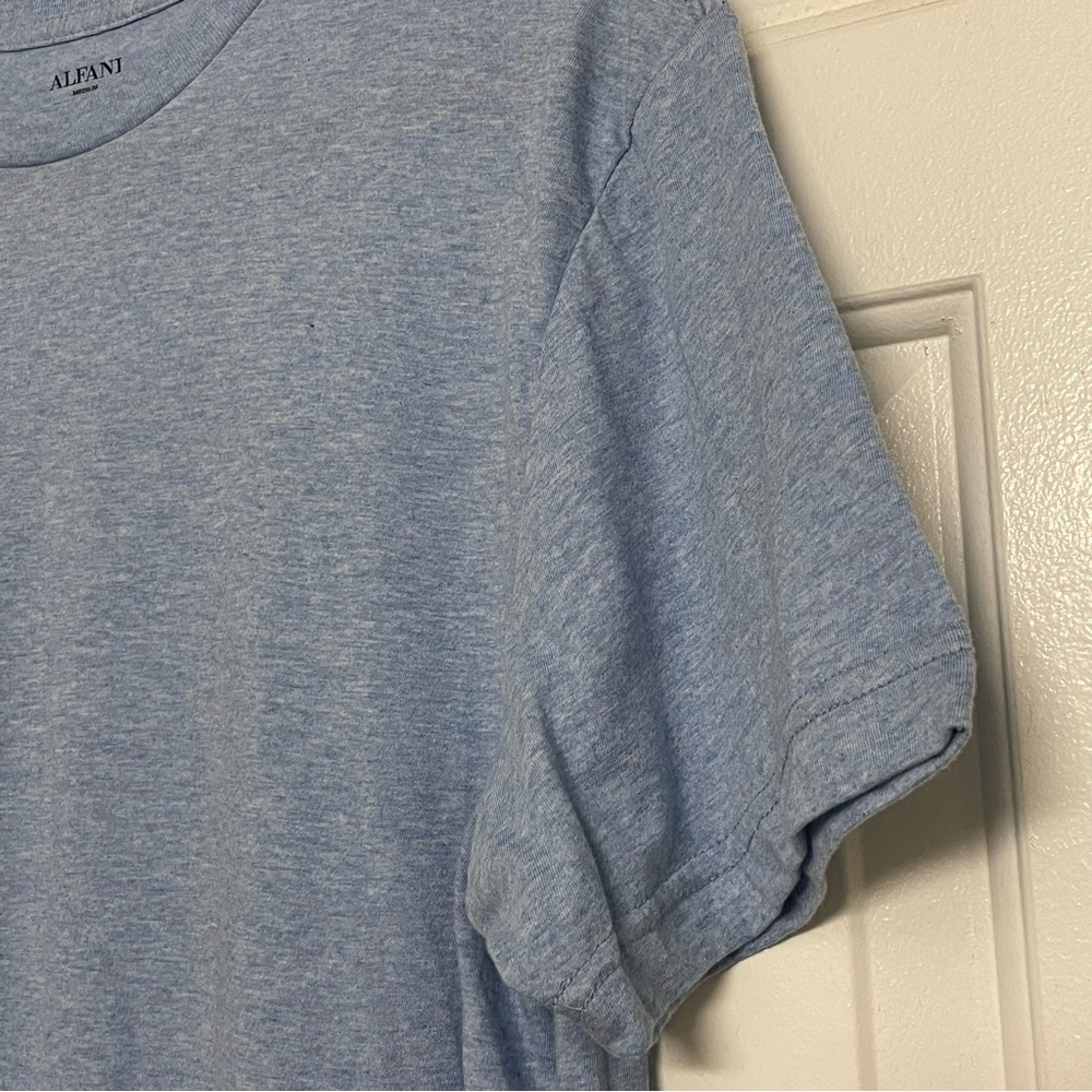 Men's Light Heather Blue Alfani 60% Cotton, 40% Polyester T-Shirt In Size Medium - Picture 5 of 10